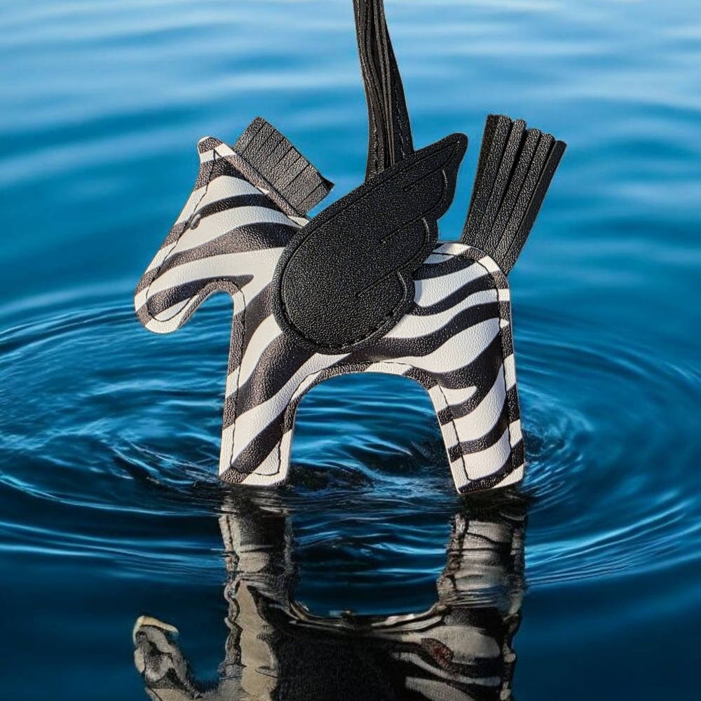 SALE!! Black and White Zebra Bag Charm